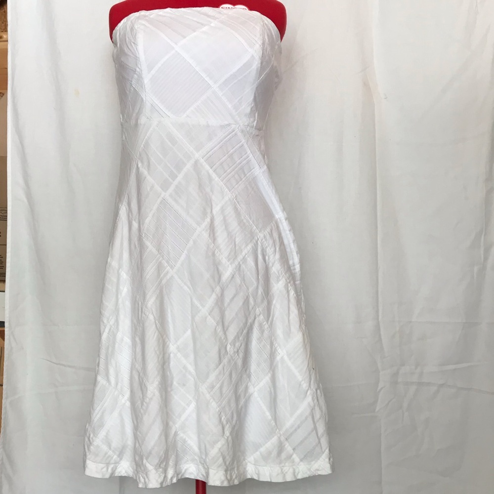 Woman’s strapless dress
